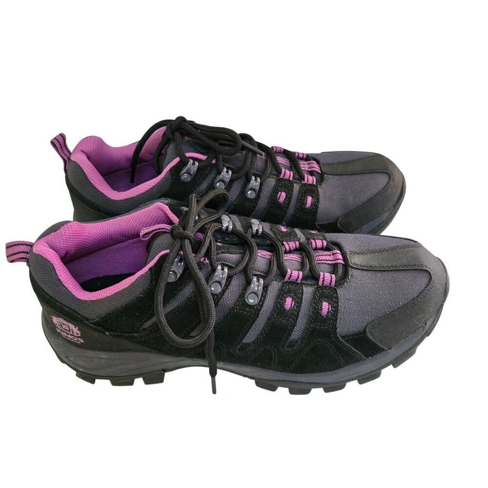 King's By Honeywell KWHL01 Leather Steel Toe Hiker Boots Black Purple Size 10